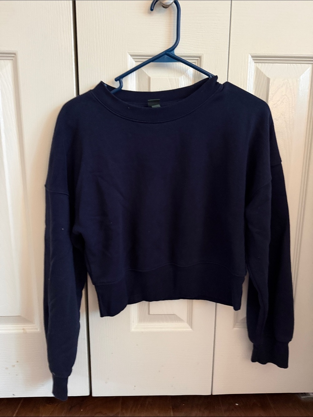 wild fable Navy Cropped Crewneck Sweater